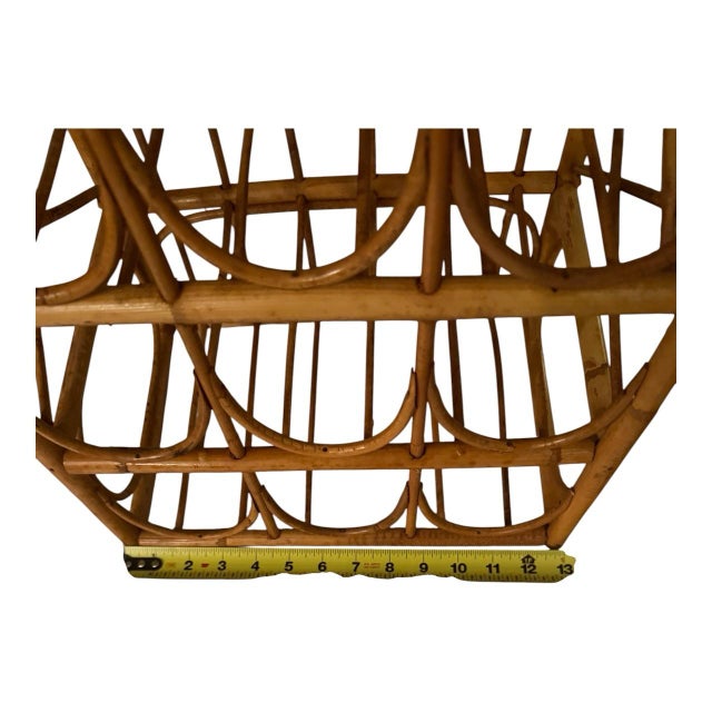 Vintage Bent Rattan Bamboo 12-Bottle Wine Rack - Coastal Boho For Sale In Cleveland - Image 6 of 12