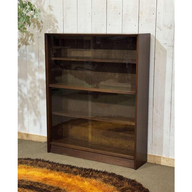 English display cabinet from the 1970s in mahogany - W=92.5cm, D=25cm, H=1m12.