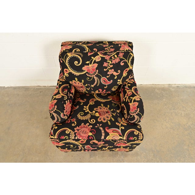Black Smith Brothers of Berne Contemporary Lounge Chair and Ottoman in Paisley Upholstery For Sale - Image 8 of 16