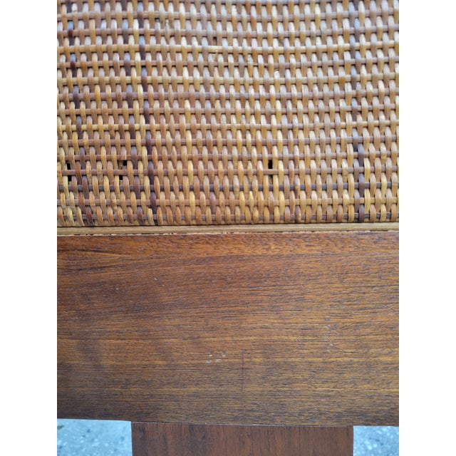 1960s King Walnut Headboard With Full Width Cane Insert in the Style of Jack Cartwright For Sale - Image 11 of 13