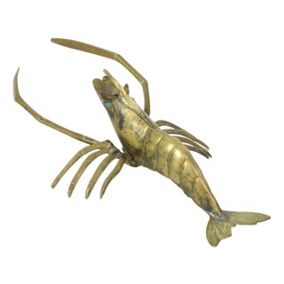 Vintage Brass Shrimp Scampi Figurine, 1960s For Sale