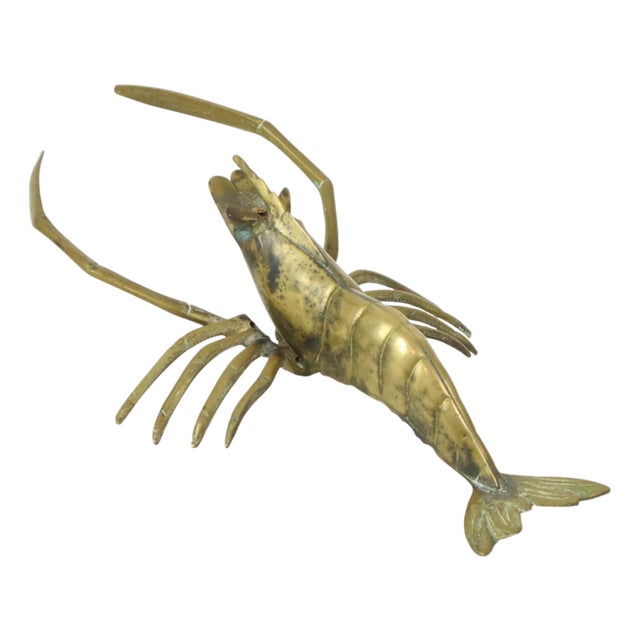 Vintage Brass Shrimp Scampi Figurine, 1960s For Sale