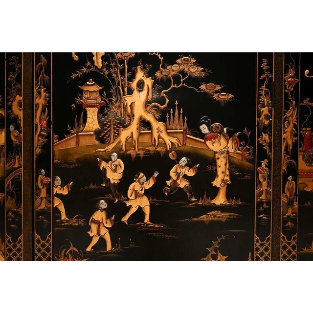 Antique Lacquered Chinoiserie Wardrobe by Hille for Harrods, 1900 For Sale - Image 10 of 11