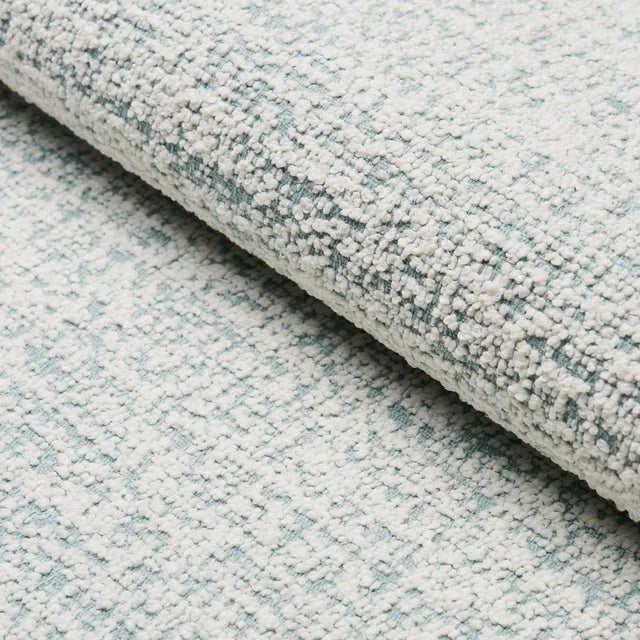 SAMPLE - Schumacher Zuzu Indoor/Outdoor Fabric In White On Sky For Sale