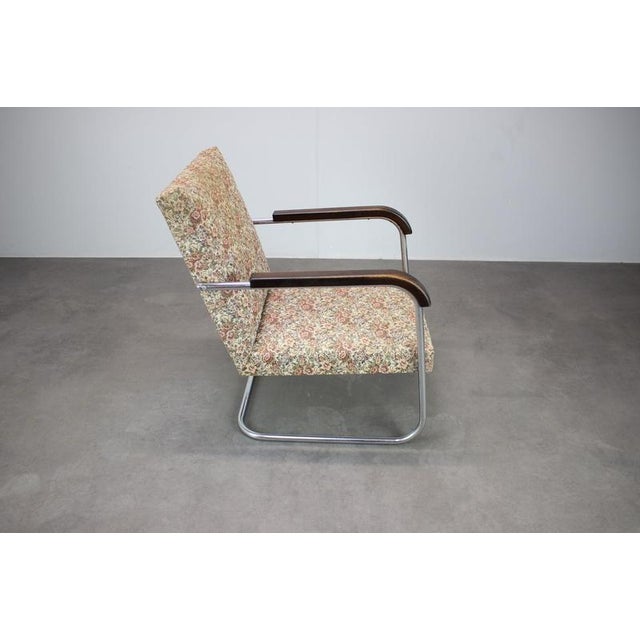 Bauhaus Lounge Chair in Chrome Tubular Steel by Anton Lorenz, Czechoslovakia, 1930s For Sale - Image 10 of 15