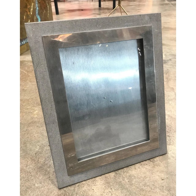 1970s Vintage Italian Mid Century Photo Frame in Steel and Concrete For Sale - Image 12 of 12