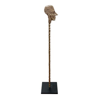 Giacometti School Bronze Male Figural Totem Sculpture, Museum Mounted, 20th C For Sale
