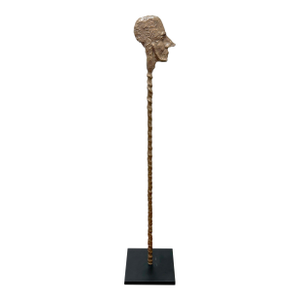 Giacometti School Bronze Male Figural Totem Sculpture, Museum Mounted, 20th C