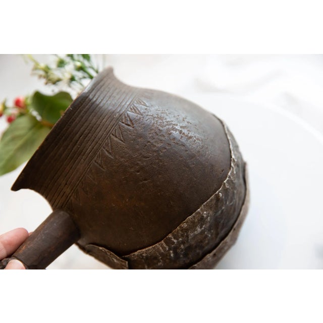 Brown Vintage African Wooden Pitcher For Sale - Image 8 of 10