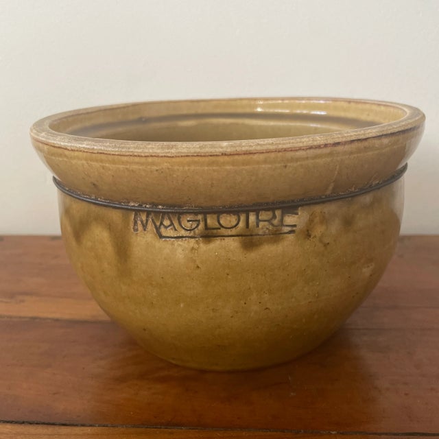 Army Green Vintage French Ceramic Pot For Sale - Image 8 of 8