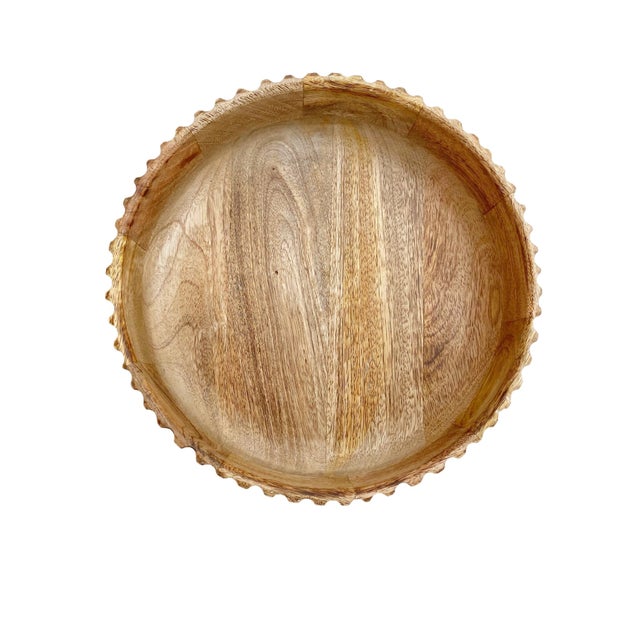 1980s 1980s Carved Wooden Bowl for Home Decor, Coffee Table Centerpiece For Sale - Image 5 of 6