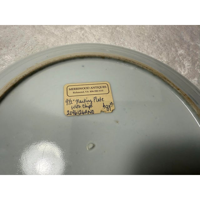 Antique 19th C Chinese Porcelain Blue White Plate Landscape Nanking 9 1/2" For Sale - Image 10 of 12
