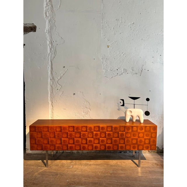 Vintage Teak Marquetry Sideboard, 1960s For Sale - Image 11 of 11