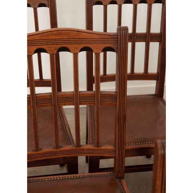 Wood English Set of 8 Arts & Crafts Dining Chairs For Sale - Image 7 of 12