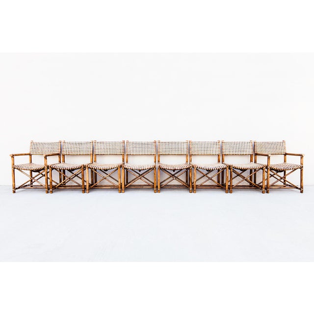 Vintage McGuire Antalya Dining Chairs in Bamboo & Laced Rawhide For Sale - Image 9 of 18