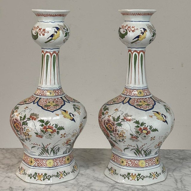 Boch Freres Keramis Late 19th Century Pair of Large Boch Frères Keramis Polychrome Faience Vases For Sale - Image 4 of 18