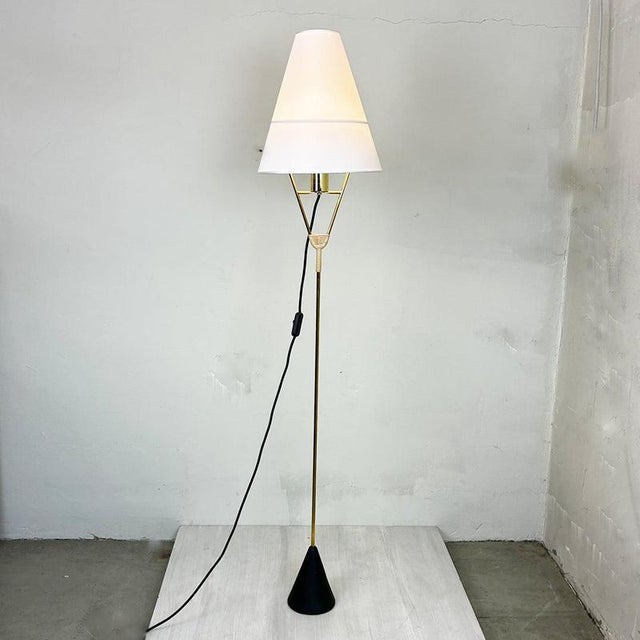 Mid-Century Austrian Vice Versa Floor Lamp in Brass and Iron attributed to Carl Auböck, 2025 For Sale - Image 9 of 11