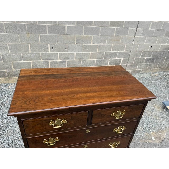 Late 20th Century Stickley Georgian Chippendale Style Solid Mahogany -Drawer Highboy Dresser For Sale - Image 13 of 17