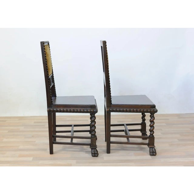 Set of Vintage Neo-Renaissance Style Dining Chairs in Walnut For Sale - Image 4 of 16