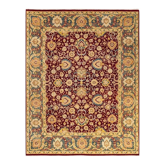 Mogul, One-of-a-Kind Hand-Knotted Area Rug in Red, 8' 0" x 10' 3" For Sale