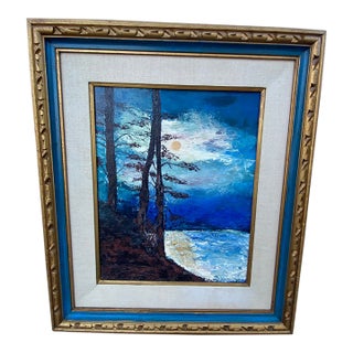 1960s Vincent Price Collection Original Impressionist Nocturne Painting by Kathryn Williams For Sale