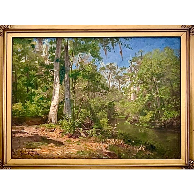 Late 19th Century John Robinson Tait Painting River Stream Oil on Canvas Antique Landscape Art For Sale - Image 4 of 6