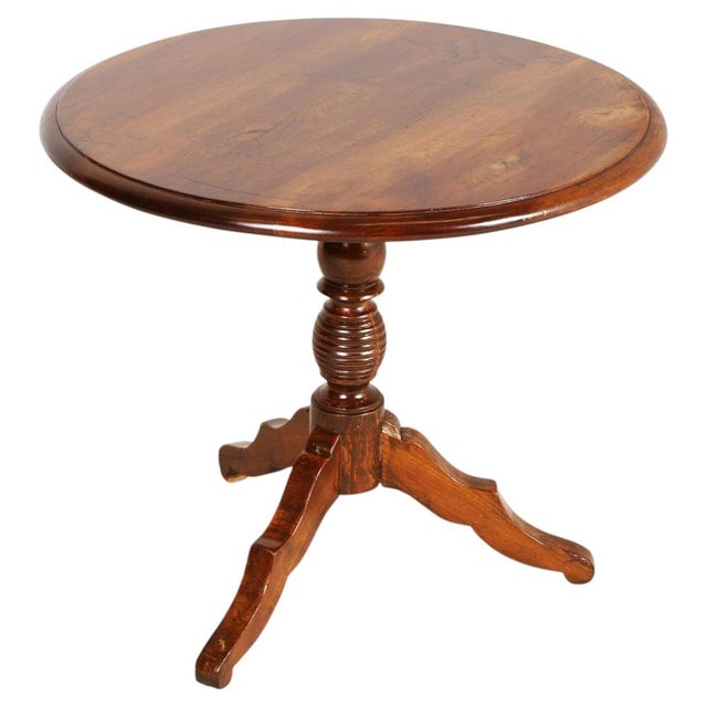 Italian Walnut Tripod Table, 1920s For Sale - Image 6 of 6