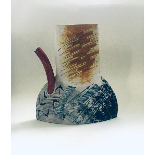 1980s Postmodern Art Ceramic Decanter Vase from Tl, 1980s For Sale - Image 5 of 15