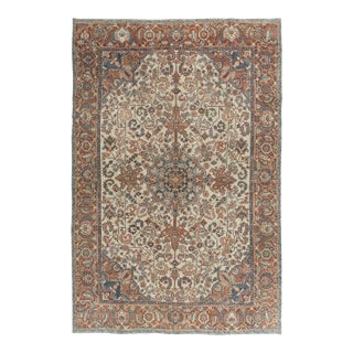 Vintage Taupe Heriz Rug 8'8 X 11' For Sale