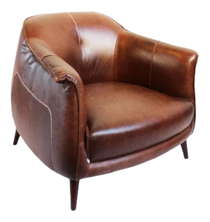 Chestnut Leather Gum Drop Chair