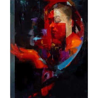 I Thought it Was a Shooting Star But it Was Just a Satellite by John Wentz | Oil on Canvas Abstract figure in dark background. For Sale
