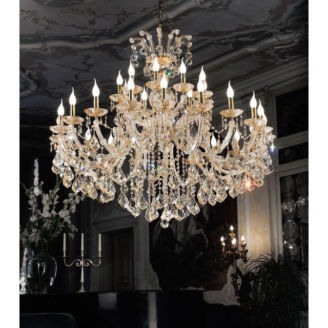Maria Theresa 30 Lights Chandelier in Polished Chrome and Crystal by Aggiolight For Sale - Image 9 of 14