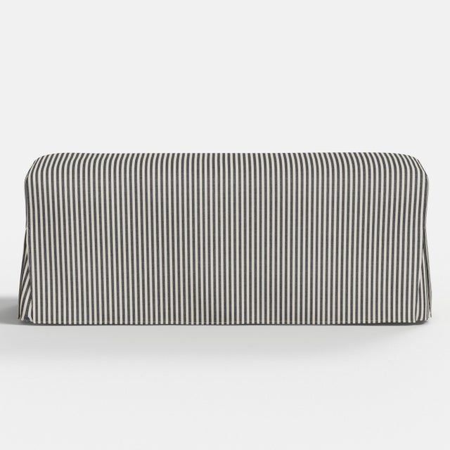 Not Yet Made - Made To Order Slipcover for Stoffer Home x Cloth & Company for Lindy Slipcover Dining Bench in Jane Stripe Carbon For Sale - Image 5 of 5