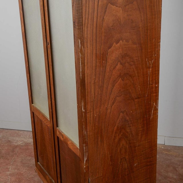 Wood Vintage Cabinet in Glass For Sale - Image 7 of 9
