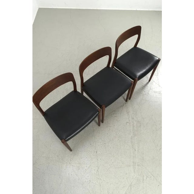 Model 75 Chairs by Niels Otto N. O. Møller, Set of 3 For Sale - Image 11 of 12