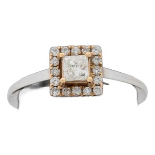 14k White & Yellow Gold Diamond Ring For Sale