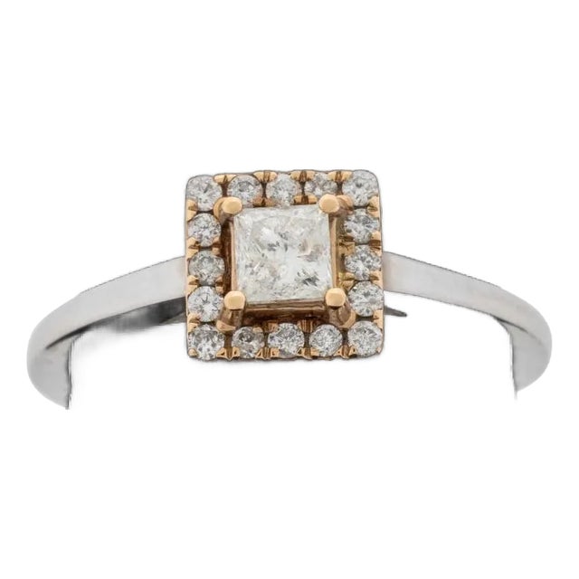 14k White & Yellow Gold Diamond Ring For Sale