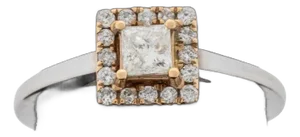 14k White & Yellow Gold Diamond Ring