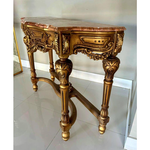 2000 - 2009 French Style Console Table – Multicolor Marble Top For Sale - Image 5 of 10