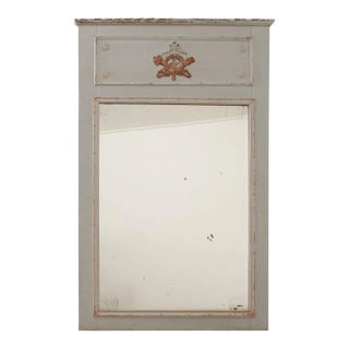 French 19th Century Painted Trumeau With Original Mirror Glass For Sale