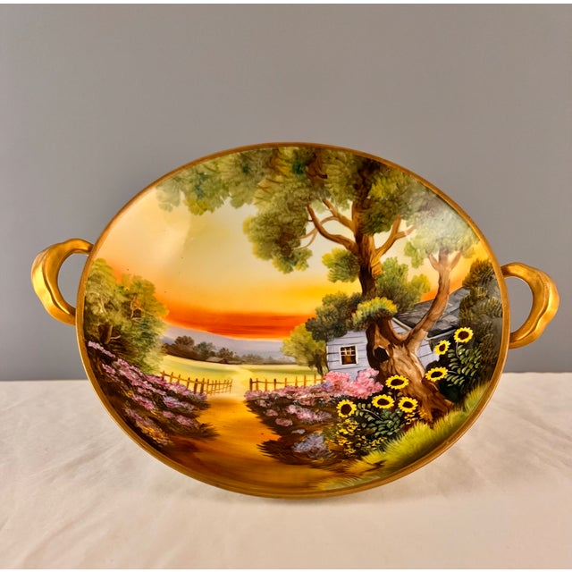 An authentic antique Nippon porcelain bowl, hand-painted in Japan during the early 20th century and produced for the...