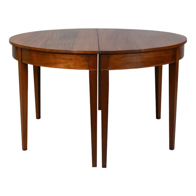 Pair of Federal Style Demilune Mahogany Tables, Early 20th Century For Sale