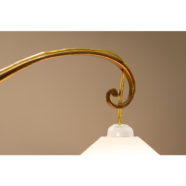 Brown Floor Lamp in Wood and Brass, Sweden, 1940s For Sale - Image 8 of 14