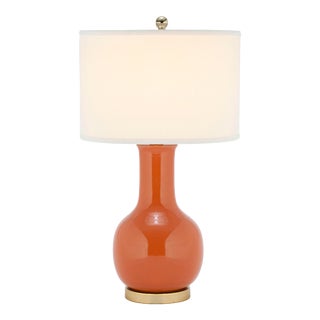 27.5-Inch H Ceramic Table Lamp - Orange For Sale