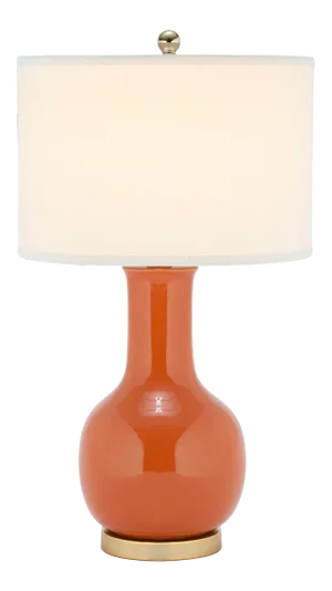 27.5-Inch H Ceramic Table Lamp - Orange
