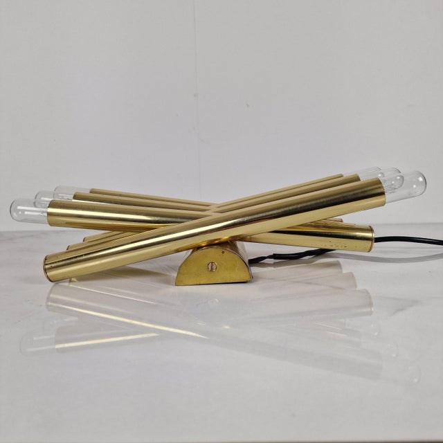 Metal Italian Wall Lamp with Six Lights in the style of Gaetano Sciolari, 1970s For Sale - Image 7 of 13