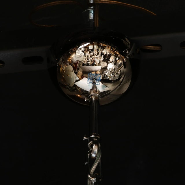 Modernist Pagoda Form Hand-Blown Cerulean Blue Murano Glass Chandelier For Sale - Image 12 of 12