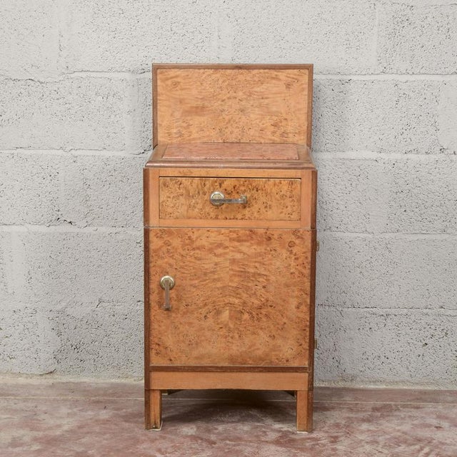 Art Deco Nightstand in Walnut Burl Wood For Sale - Image 11 of 11