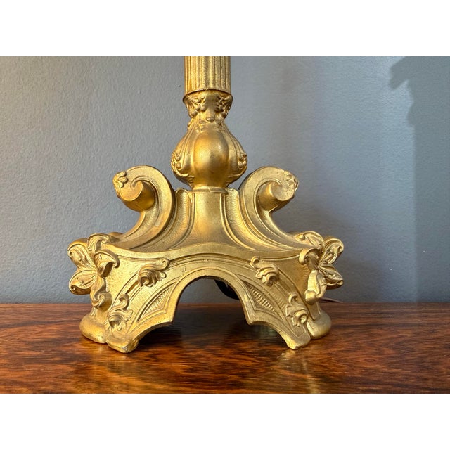 Art Nouveau Antique Electric Tabletop Candlabras From an Old Church For Sale - Image 3 of 10