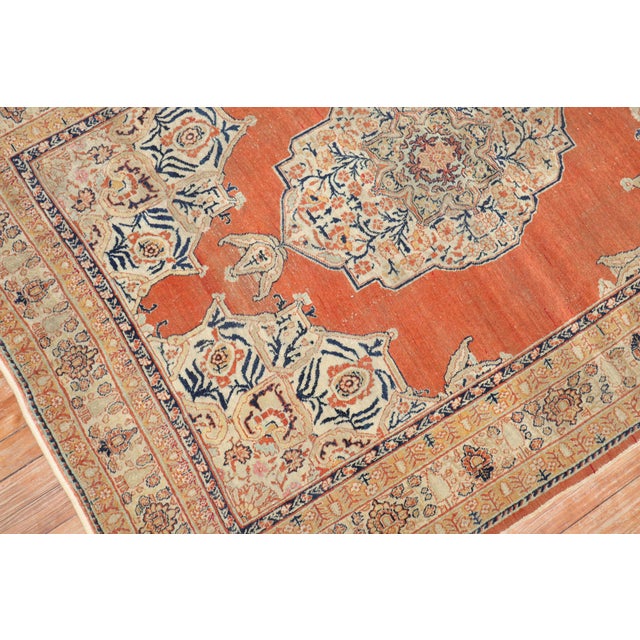 19th Century 19th Century Persian Hadji Jali Li Tabriz Rug - 4'1" x 5'10" For Sale - Image 5 of 9